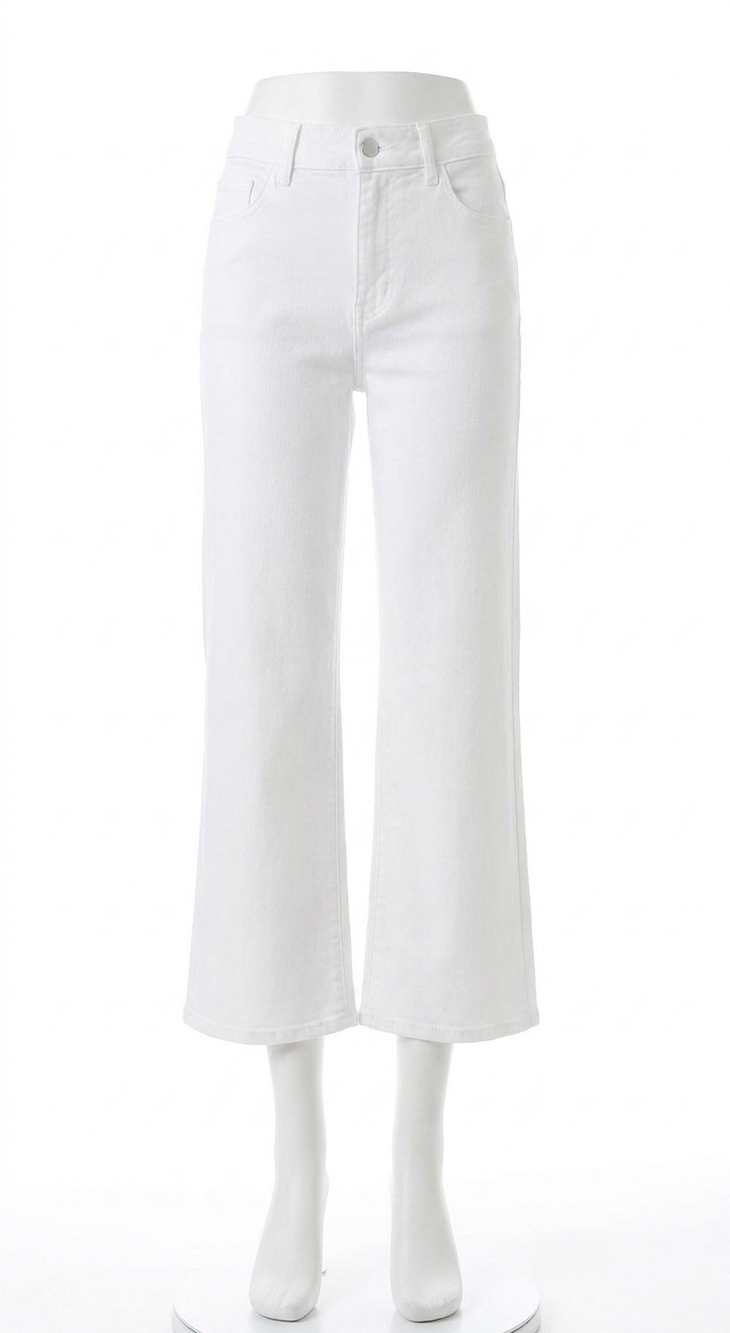 NEW JUST BLACK DENIM wide leg jeans in white